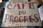 Café van de Vooruitgang - Reclamebord - tole, Antiek en Kunst