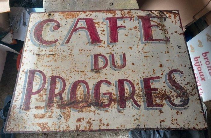 Café van de Vooruitgang - Reclamebord - tole, Antiek en Kunst, Curiosa en Brocante