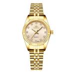 Gouden Luxe Horloge voor Dames - Waterdicht Stras Horloge, Nieuw, CHENXI, Verzenden