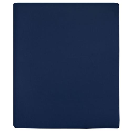 vidaXL Hoeslakens 2 st jersey 140x200 cm katoen marineblauw, Huis en Inrichting, Slaapkamer | Beddengoed, Nieuw, Verzenden