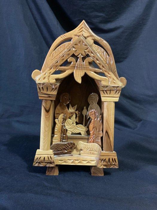 Kerststal - Splendide beeldhouwwerk-kerststal - 24 - Olive, Antiek en Kunst, Antiek | Boeken en Manuscripten