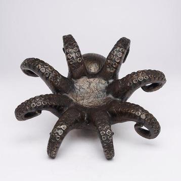 sculptuur, Sculpture Octopus - Bronze - 14 cm - Brons