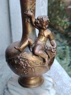 Vase - Decor angelot - Bronze, Marbre - Vase soliflore