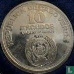 Kaapverdië 10 escudos 1985 (PROOF - zilver) 10th anniver.., Postzegels en Munten, Munten | Afrika, Verzenden, Overige landen, Losse munt
