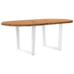 vidaXL Eettafel 200x100x74 cm ovaal massief eikenhout, Huis en Inrichting, Tafels | Eettafels, Verzenden, Nieuw