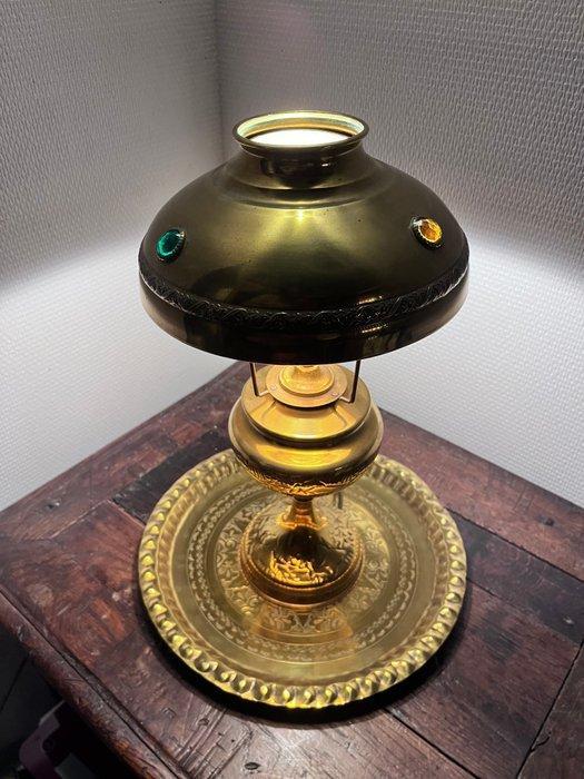 Tafellamp - Verguld messing - La Parisienne + Plateau, Antiek en Kunst, Curiosa en Brocante