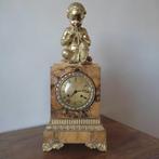 Pendule -   Verguld brons en Siena-marmer. - 1800-1850 - Het, Antiquités & Art, Antiquités | Horloges