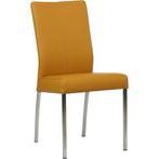 Set van 4 Leren eetkamerstoelen Comfort - Toledo Leem, Ophalen of Verzenden, Nieuw, Leer, Eén