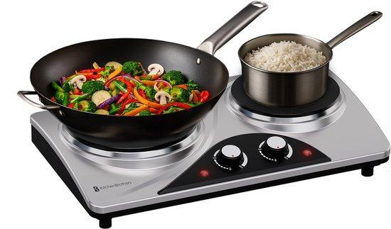 2dekans | KitchenBrothers Elektrische Kookplaat - 2 Pits -, Elektronische apparatuur, Kookplaten, Ophalen of Verzenden