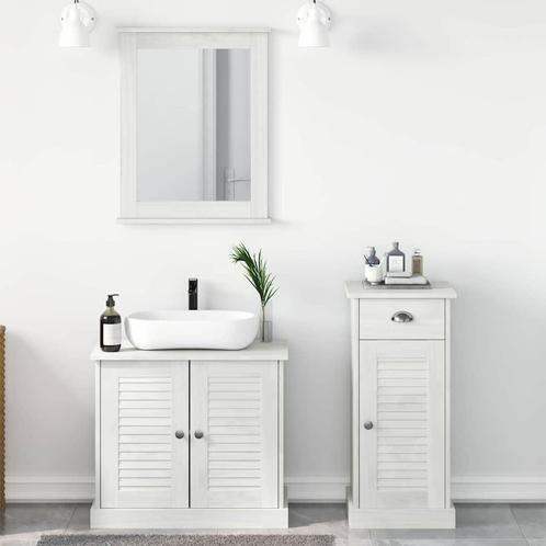 vidaXL Badkamermeubel Set met lade 3 pcs Bruin Massief, Huis en Inrichting, Badkamer | Badkamermeubels, Nieuw, Verzenden
