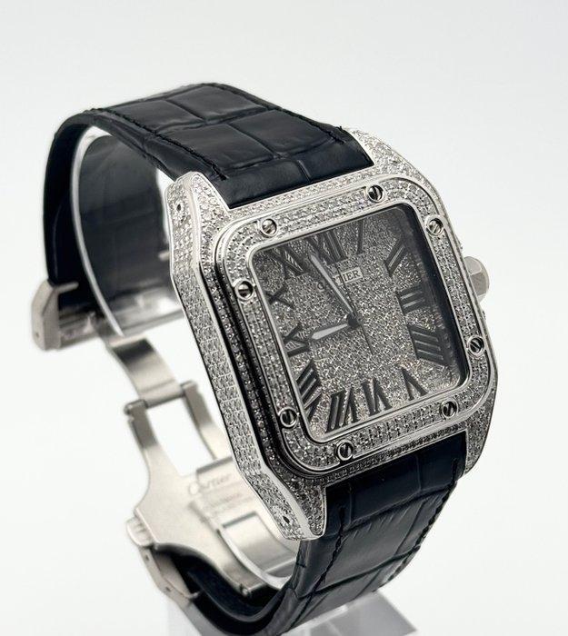 Cartier - Santos 100 XL Custom Diamonds - 2656 - Heren -, Handtassen en Accessoires, Horloges | Heren