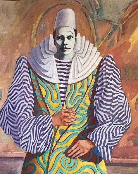 George VanHerwaarde (1938-2011) - Clown pierrot, Antiek en Kunst, Kunst | Schilderijen | Klassiek