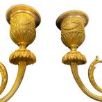 Kandelaber (2) - Verguld brons - Empire vuurverguld, Antiek en Kunst