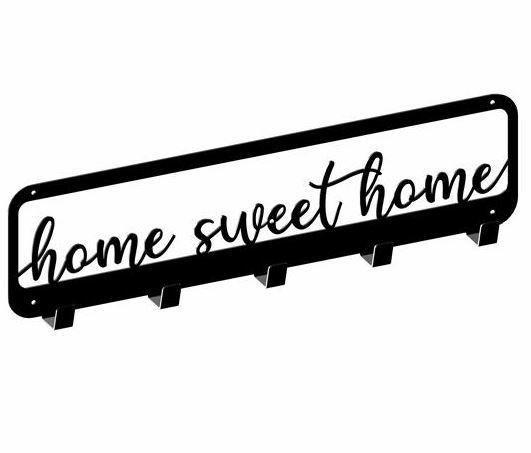 Garderoberek 500x130 mm 5 haken zwart, Huis en Inrichting, Woonaccessoires | Kapstokken, Nieuw, Overige materialen