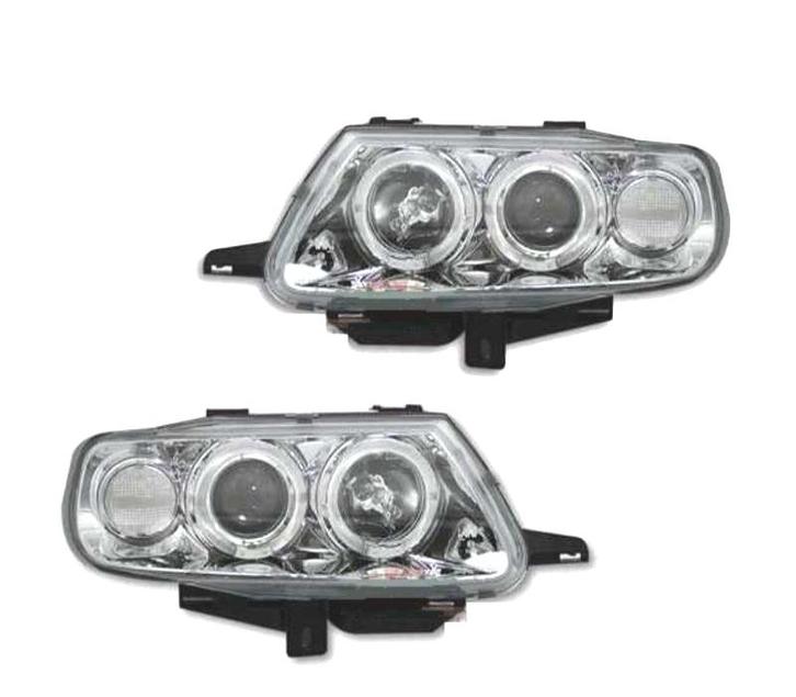 PHARES POUR CITROEN SAXO ANGEL EYES FOND CHROMÉ, Auto-onderdelen, Verlichting, Verzenden
