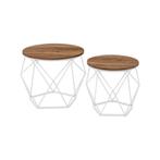 Ronde Salontafels met Blad - Honingbruin | Retour Deal, Verzenden, Nieuw