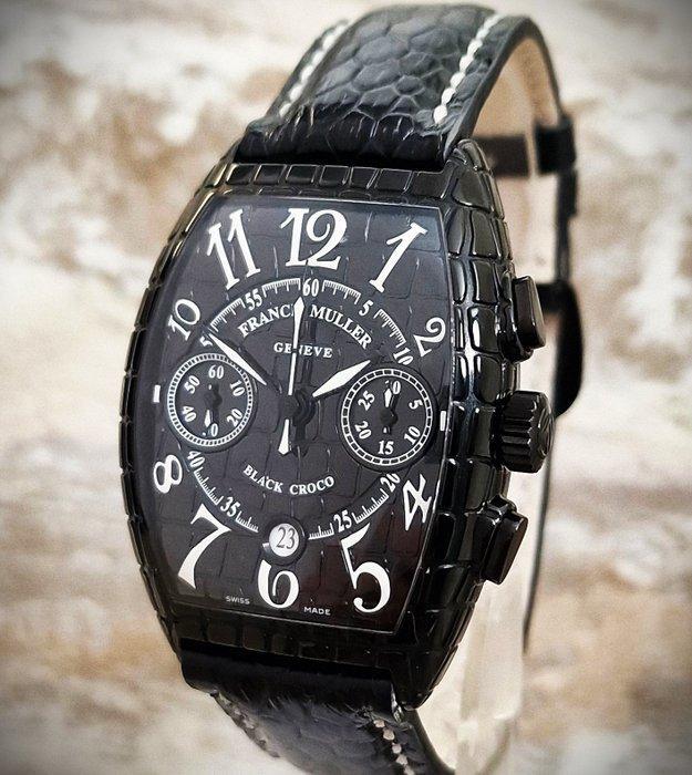 Franck Muller - Curvex Black Croco Chronograph - Zonder, Handtassen en Accessoires, Horloges | Heren