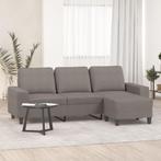 vidaXL Driezitsbank met voetenbank 180 cm stof taupe, Huis en Inrichting, Verzenden, Nieuw