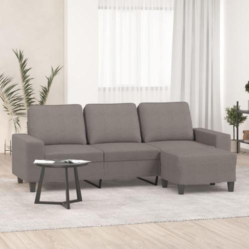 vidaXL Driezitsbank met voetenbank 180 cm stof taupe, Huis en Inrichting, Zetels | Zetels, Nieuw, Verzenden