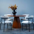 Eettafel Rond Olivia 120 cm Walnoot, Maison & Meubles, Tables | Tables à manger, Verzenden
