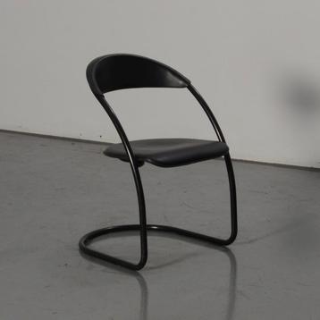 Frontseat vergaderstoel, zwart, buisframe,, Huis en Inrichting, Stoelen, Ophalen of Verzenden, Gebruikt