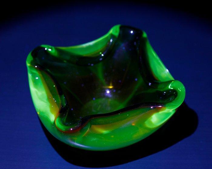 Schotel - Uraniumglas, Muranoglas - Kom - Glas, Antiek en Kunst, Curiosa en Brocante