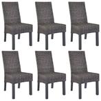 vidaXL Chaises à manger lot de 6 marron rotin Kubu et, Maison & Meubles, Chaises, Verzenden, Neuf