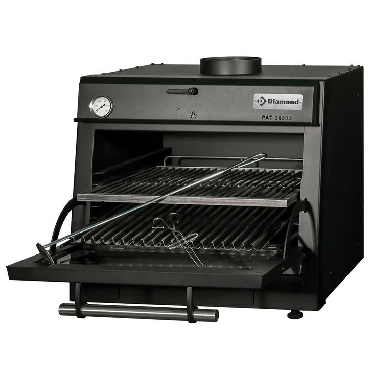 Houtskooloven-BBQ | Zwart | 60kg/u | GN 1/1 |, Zakelijke goederen, Horeca | Keukenapparatuur, Nieuw in verpakking, Verzenden