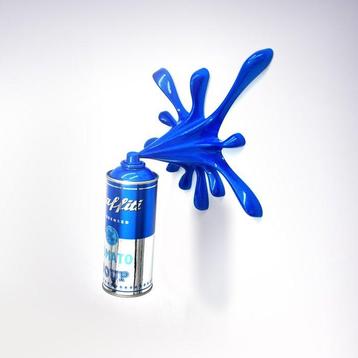 2FAST - Chrome Blue Graffiti Soup Splash Can Sculpture