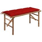 vidaXL Tuinbank inklapbaar met kussen 118 cm bamboe, Tuin en Terras, Verzenden, Nieuw