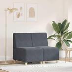 vidaXL Modulaire Sofa Eenheid Armless 2 pcs Donkergrijs, Huis en Inrichting, Verzenden, Nieuw