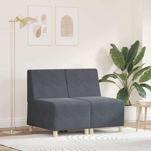 vidaXL Modulaire Sofa Eenheid Armless 2 pcs Donkergrijs, Huis en Inrichting, Zetels | Zetels, Nieuw, Verzenden