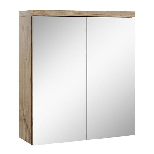 Badkamerkast Toledo 60 x 20 x 60 cm Kastanje Spiegelkast, Huis en Inrichting, Badkamer | Badkamermeubels, Nieuw, Verzenden