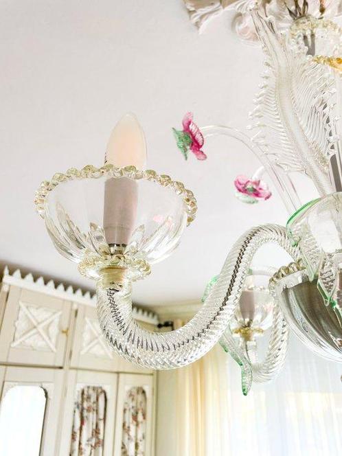 Kroonluchter - Muranoglas - Bloemvormig handgemaakt met 24k, Antiek en Kunst, Antiek | Verlichting