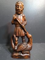 Beeld, Sint Joris en de draak - 27.5 cm - Hout