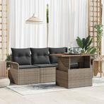 vidaXL Tuinbank Set met opslag 5 pcs Grijs Poly rattan, Tuin en Terras, Verzenden, Nieuw