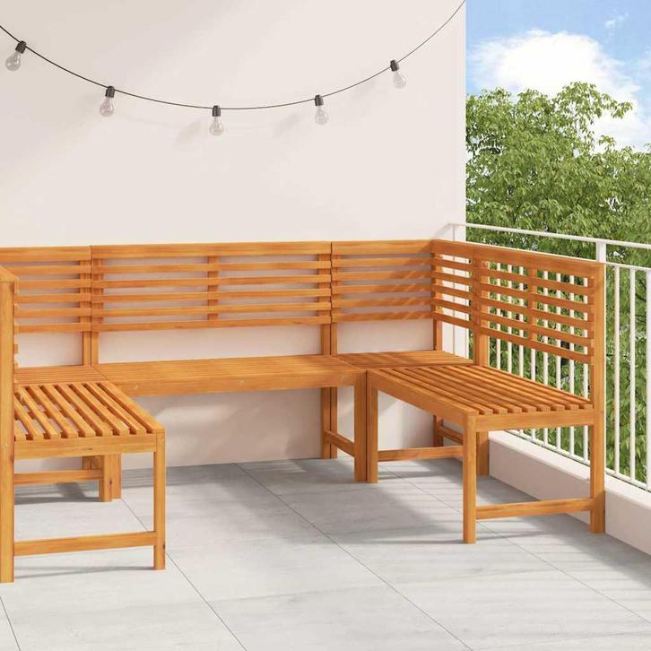 vidaXL Tuinbank set 5 pcs Bruin Massief Acacia Hout, Tuin en Terras, Tuinsets en Loungesets, Nieuw, Verzenden