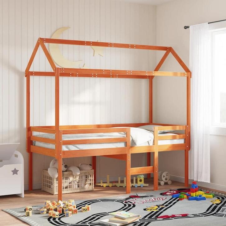 vidaXL Kinderbedhuisje 207x80,5x151,5 cm massief grenenhout, Huis en Inrichting, Slaapkamer | Bedden, Nieuw, Verzenden