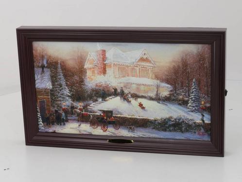 Thomas Kinkade Victorian Christmas II Lit Canvas Print..., Verzamelen, Spoorwegen en Tram, Overige typen, Zo goed als nieuw, Ophalen of Verzenden