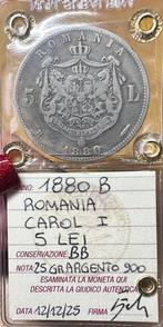 Roemenië. Carol I. 5 Lei 1880 B / Engraver name near rim