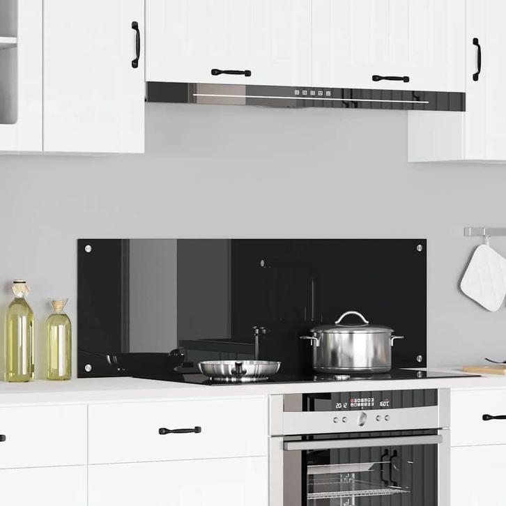 vidaXL Keuken Spatscherm Zwart 120 x 40 x 0.6 cm gehard glas, Antiek en Kunst, Antiek | Keukengerei, Verzenden
