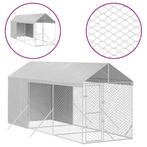 Hondenkennel met dak 2x6x2,5 m gegalvaniseerd staal, Dieren en Toebehoren, Hondenhokken, Verzenden, Nieuw