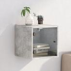 vidaXL Nachtkastje met glazen deur 35x37x35 cm betongrijs, Huis en Inrichting, Slaapkamer | Nachtkastjes, Verzenden, Nieuw