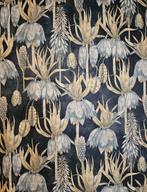 Tissu Art Déco exclusif à texture florale - 300x280cm - Bleu, Antiquités & Art