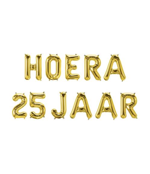 Gouden Ballonnen Set 25 Jaar Hoera 1,9m, Hobby en Vrije tijd, Feestartikelen, Nieuw, Verzenden