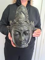 Groot Boeddha hoofd groen gepatineerd - Statue - Asie (Sans