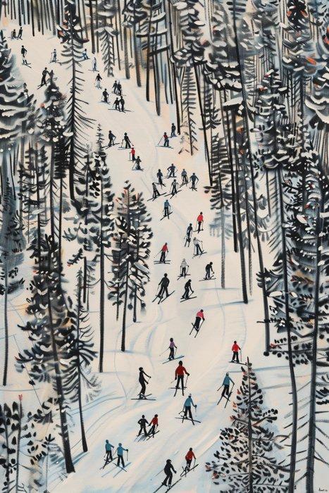 Felix van Horst - Skiing Serenity (XXL), Antiek en Kunst, Kunst | Designobjecten