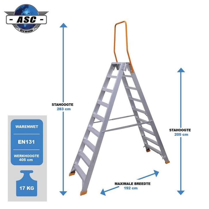 VGS Dubbele trap, Doe-het-zelf en Bouw, Ladders en Trappen, Trap, Nieuw, Verzenden