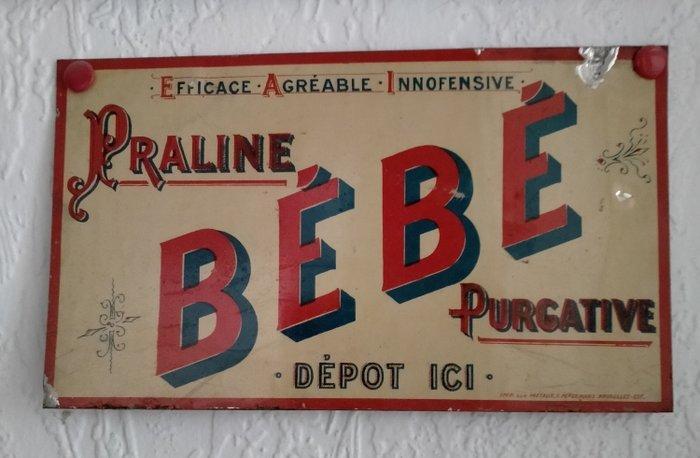Zeer zeldzame reclame voor laxerende praline voor babies, Antiek en Kunst, Antiek | Wandborden en Tegels