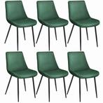 Set van 6 stoelen Monroe fluweellook - donkergroen, Verzenden